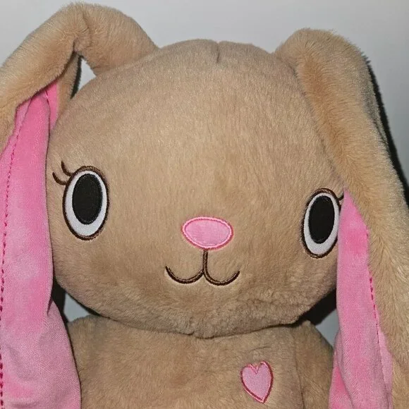 BABW Build A Bear Kabu Pawlette Bunny Rabbit Plush Brown Pink Heart Easter - Picture 2 of 8